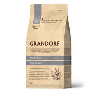 GRANDORF кролик та індичка для стерилізованих котів 400г
