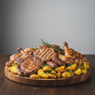 Platou mixt cu pui si porc