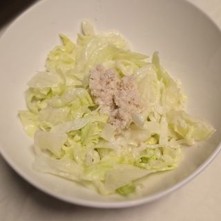 Polpa di granchio con germogli di soia e insalata