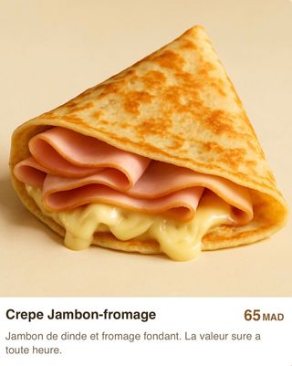 Crêpe jambon fromage