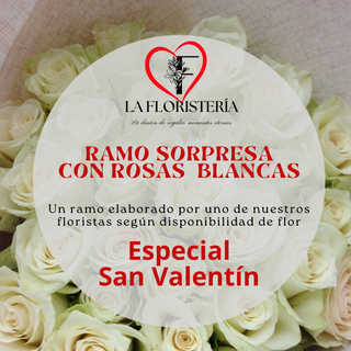 Ramo sorpresa con rosas blancas
