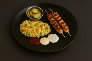 Souvlaki de porc cu garnitura 600g