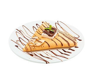 Блины с бананом и шоколадом