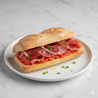 Bocadillo De Jamón Y Tomate