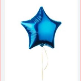 ლურჯი ვარსკვლავის ფორმის ფოლგირებული ბუშტი ჰელიუმით