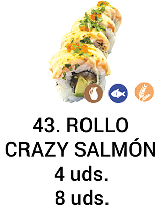 40. Rollo Crazy Salmón (8 Uds.)