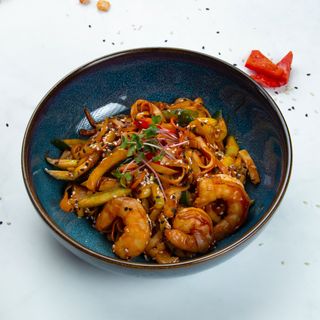 Удон с креветками