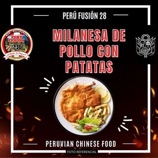 MILANESA DE POLLO CON PATATAS FRITAS