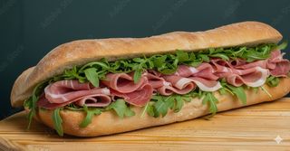 Panuozzo Mozzarella, crudo e rucola