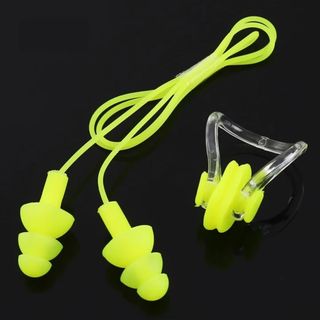 Ensemble Bouchon D'oreille Et Pince Nez Vert