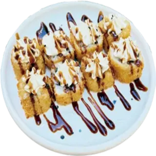 100. Unimaki Tempura Salmon, aguacate y queso (8 Uds)