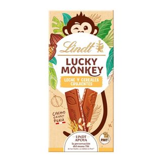 Chocolate Con Leche Crispy Lucky Monkey Lindt 100 G