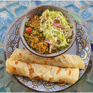 Two Chapati With Ndengu