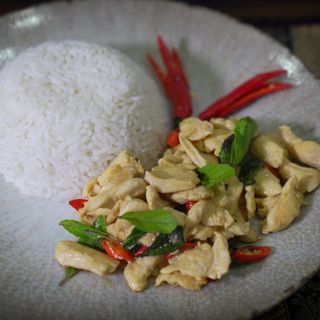 Khao + Phad Kaphrao Kai