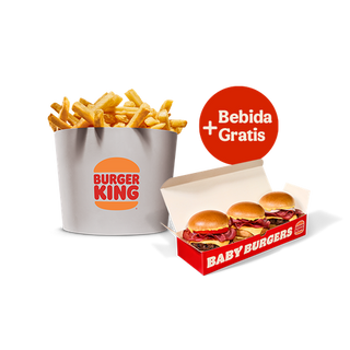 Cubo Patatas + Baby Burgers