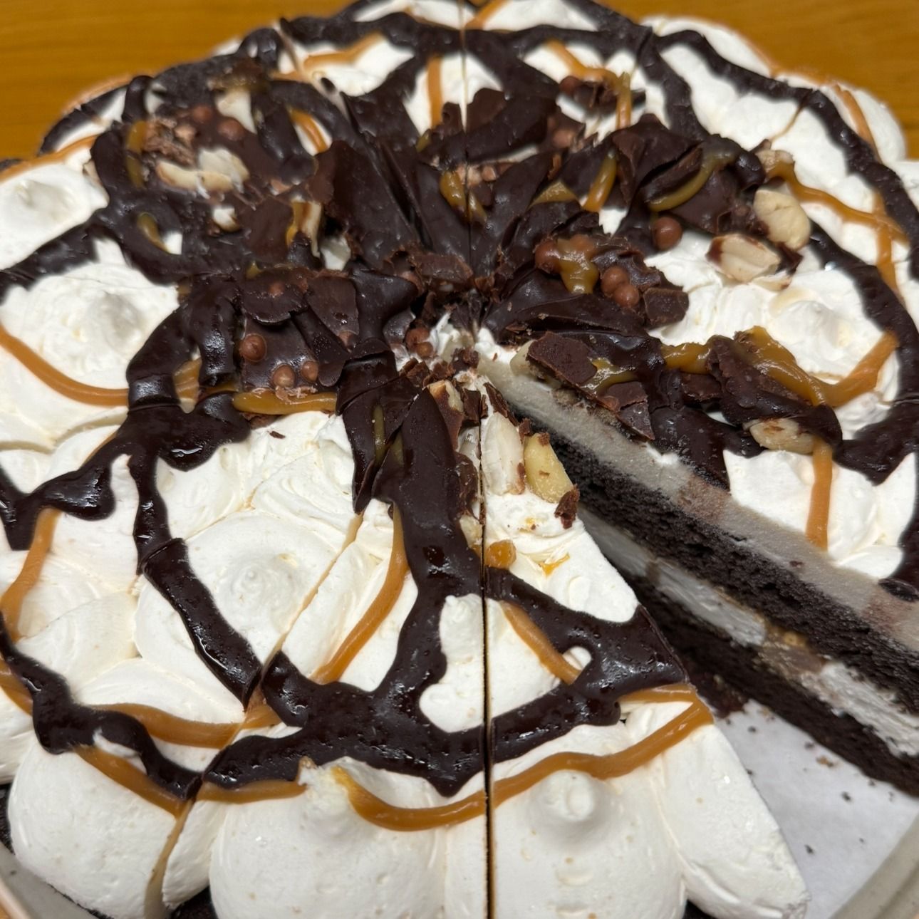 Tarta de chocolate y caramelo