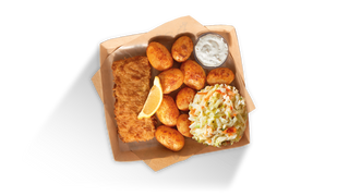 Zestaw obiadowy z miruną panierowaną