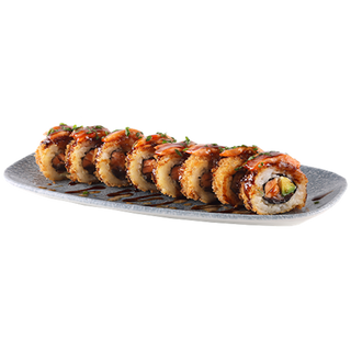 PREMIUM Chrupiące uramaki łosoś teriyaki