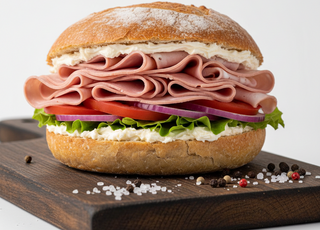 Sandwich cu mortadella si branza Philadelphia