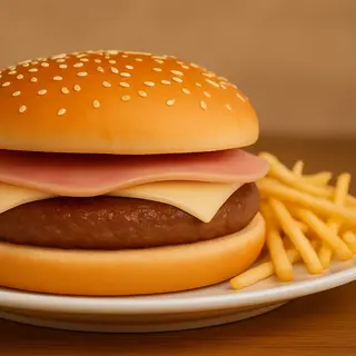 HAMBURGUESA MIXTA CON PATATAS