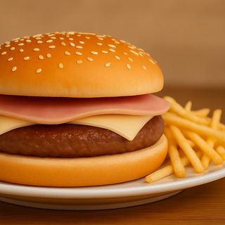 HAMBURGUESA MIXTA CON PATATAS