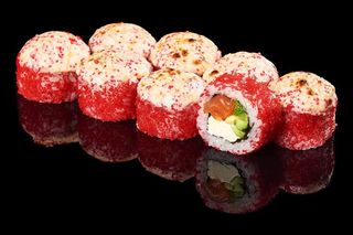 Запечений рол з лососем в ікрі (8шт/300г)