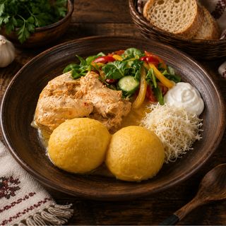 Mămăligă cu Tocană de Pui