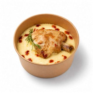 Miel confit cu piure de cartofi si parmezan