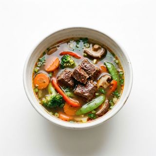 Manzo brodo con verdure miste piccanti