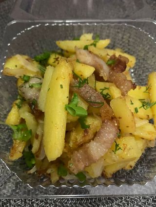 Картопля смажена з цибулею та підчеревиною (200г)