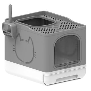 ALL4PAWS GoFresh WC za mačke sklapajući, Sivi/Bež, 49,6x38,8x40,7cm (KOD AFP2498)