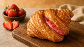Croasant crema de capsuni