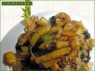 Пържени картофи със зеленчуци