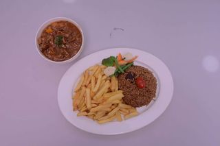 Half Pilau, Half Chips And Liver