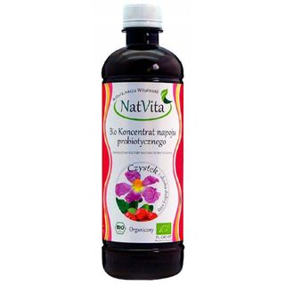 Koncentrat napoju probiotycznego skórka dzikiej róży i CZYSTEK BIO PROBIOTYK 500ml NatVita
