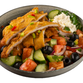 САЛАТА С ХРУПКАВ ШНИЦЕЛ