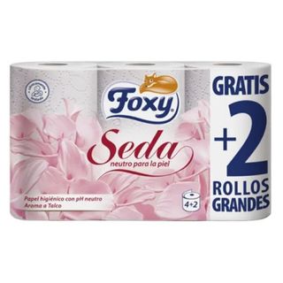 Papel Higiénico Con Ph Neutro Aroma Talco Foxy Seda 4 Ud.