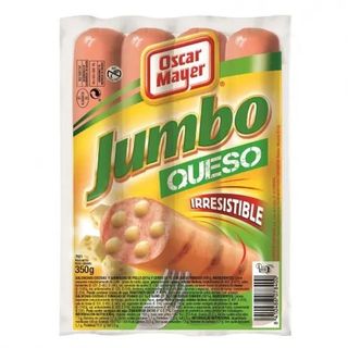 Salchichas Jumbo De Queso Oscar Mayer 350 Gr.