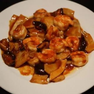 Gambas con Bambú y Setas Chinas