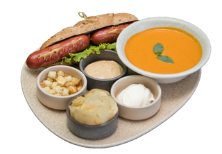 Hot dog & paradajz supa