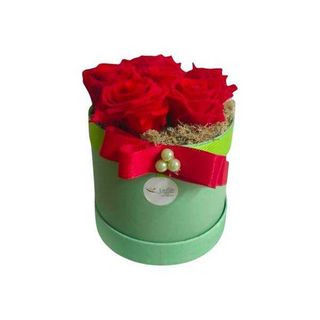 Hatbox de Rosas Vermelhas Preservadas