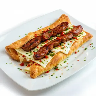"Nou" Langos cu Felii Salam Picant