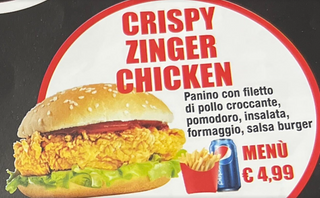 Crispy Zinger Chicken Menù