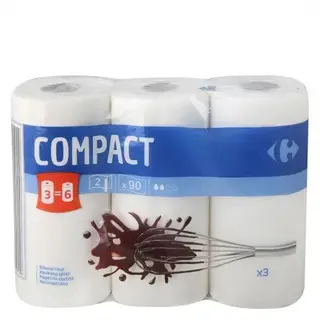 Papel De Cocina Compact Carrefour 3 Rollos.