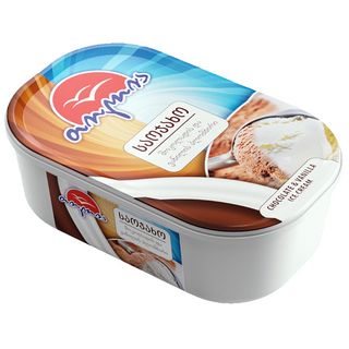 ნაყინის საოჯახო 0.5 კგ ვანილისა და შოკოლადის არომატით