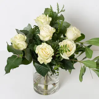 Bouquet 6 rosas blancas