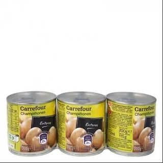 Champiñones Enteros Carrefour Pack de 3 Unidades de 115 Gr.