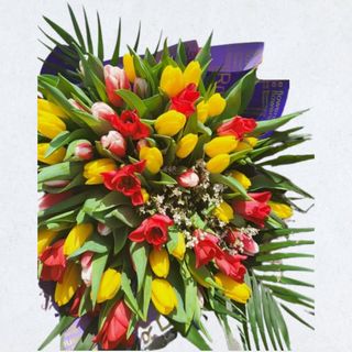 Buchet 51 lalele colorat