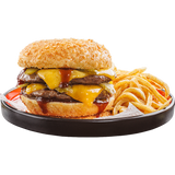 Криспи Двоен Чийзбургер с телешко Блек Ангъс (350 г)