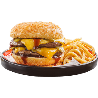 Криспи Двоен Чийзбургер с телешко Блек Ангъс (350г)